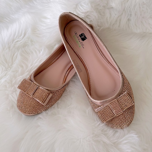 Shoes - Valhalla Ballet Flats Rose Gold Jeweled